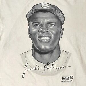 Brooklyn Dodgers Shirt Men 2XL White Jackie Robinson MLB Baseball Black Heritage